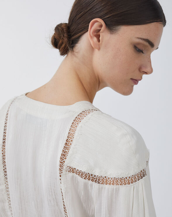 BAHRI LACE PLEATED TOP