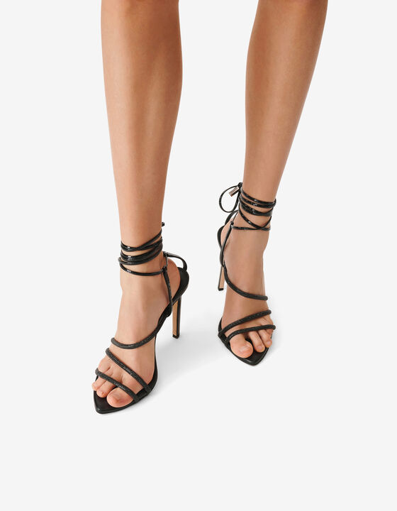 STRASS LEATHER SANDALS