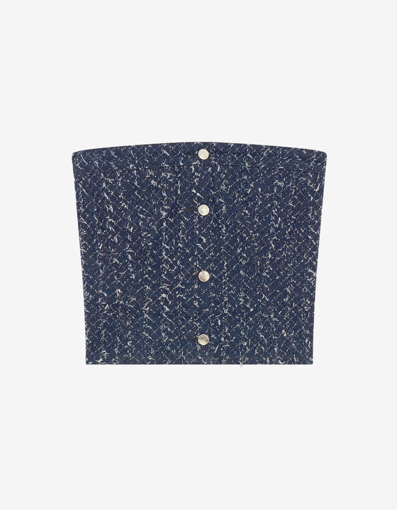 TEXTURED DENIM BUSTIER