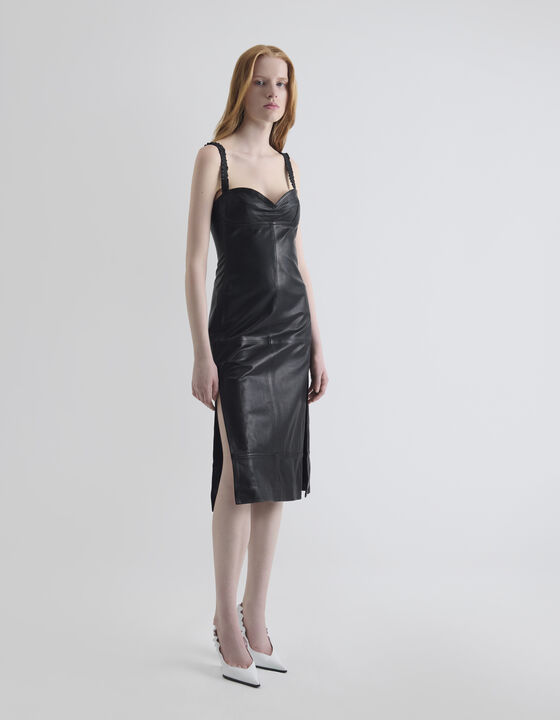 MIDI LEATHER DRESS