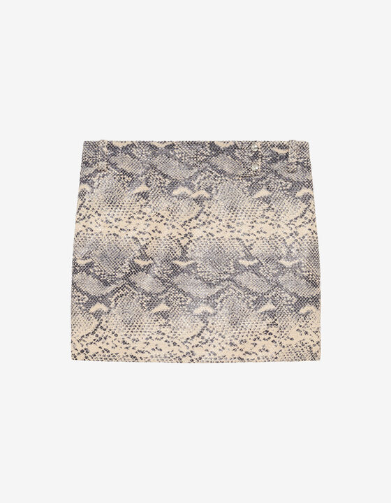 JUPE EN CUIR IMPRIM&Eacute; PYTHON