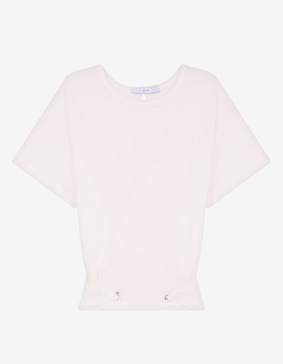 OPEN-BACK LINEN T-SHIRT