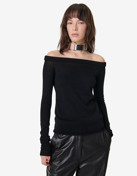 KNITTED BARDOT NECKLINE SWEATER