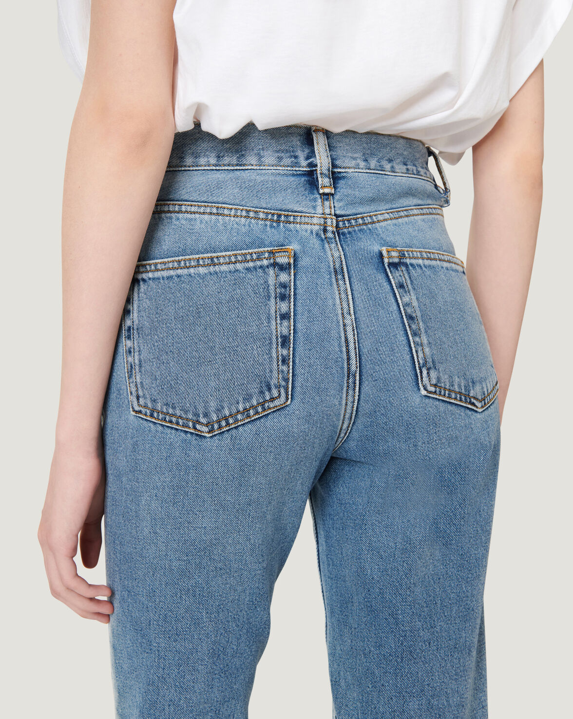 NEVY CROPPED BUTTON SKINNY JEANS image number null