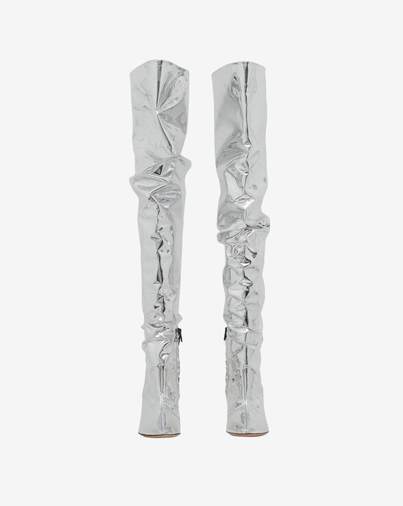 EVA MIRROR THIGH-HIGH BOOTS