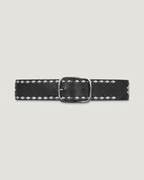 RHEA SILVER STUDDED LEATHER BELT image number null