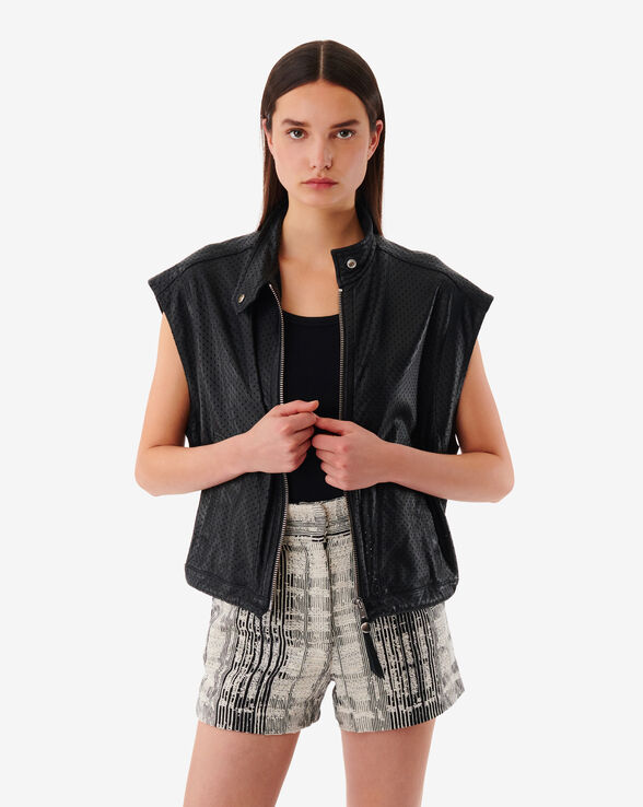 AERIA SLEEVELESS LEATHER JACKET