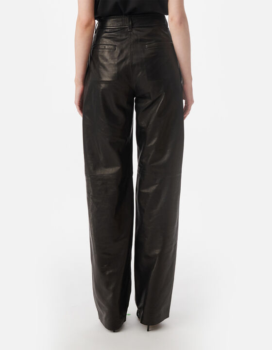STRAIGHT-LEG LEATHER PANTS