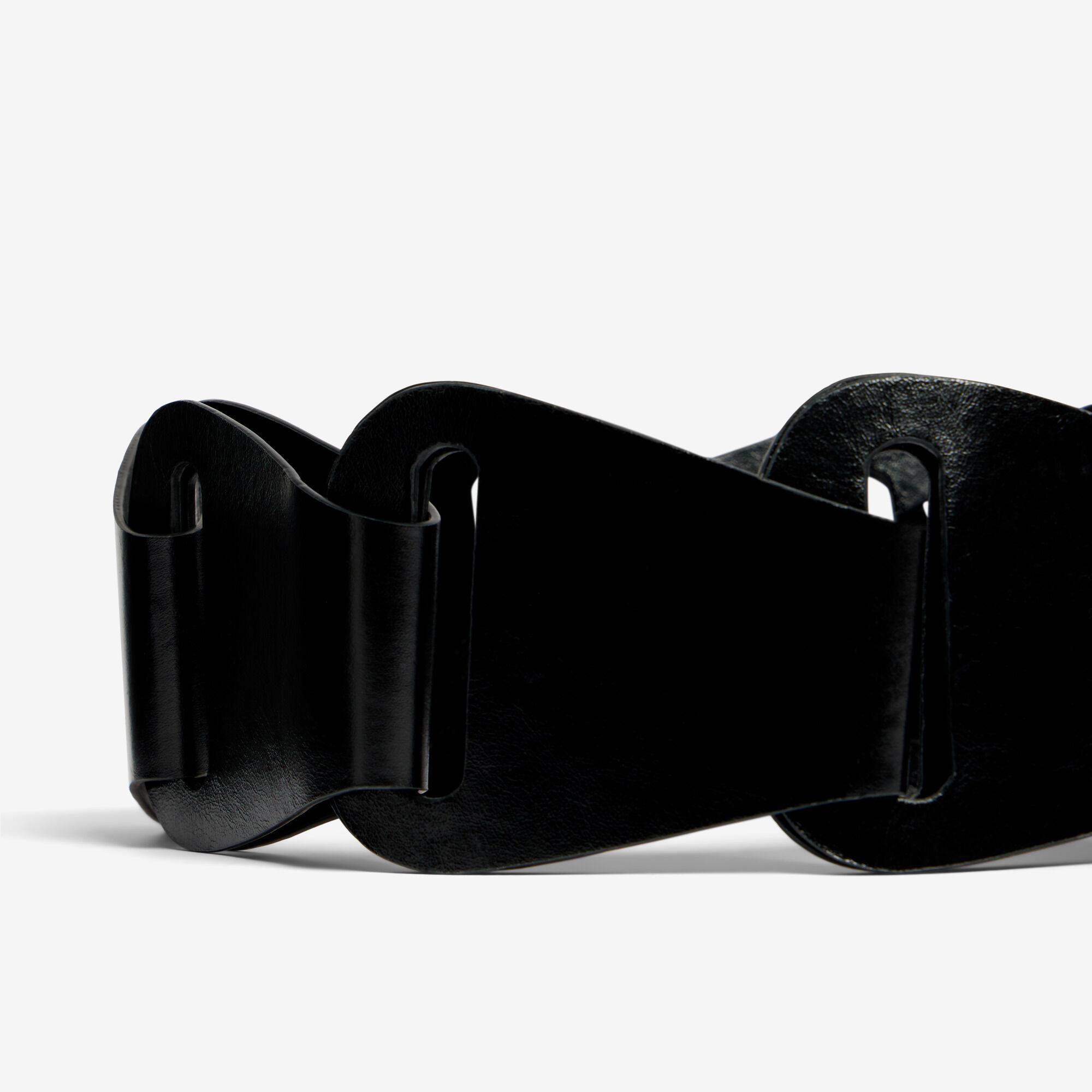 ORIGAMI women black large leather belt | IRO