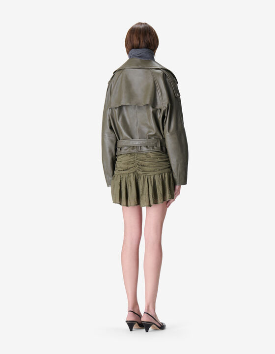 LEATHER BELTED JACKET