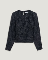 MABEL SHEER METALLIC FLORAL TOP image number null