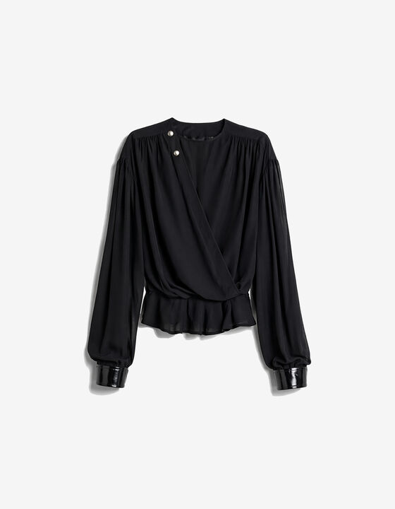LONG-SLEEVED DRAPED TOP