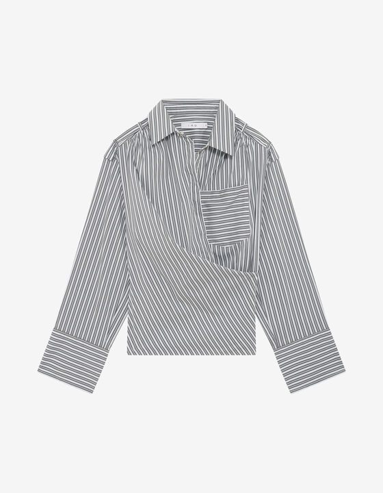 ASYMMETRICAL STRIPED SHIRT