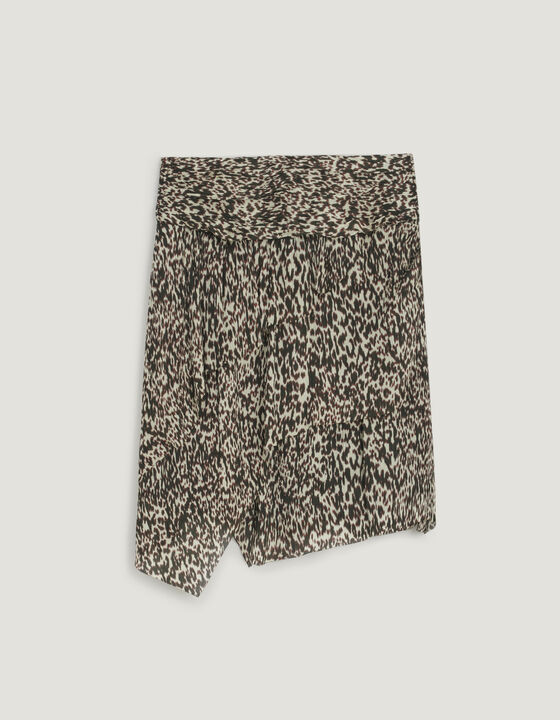 ROYA RUFFLED LEOPARD PRINT MINI SKIRT