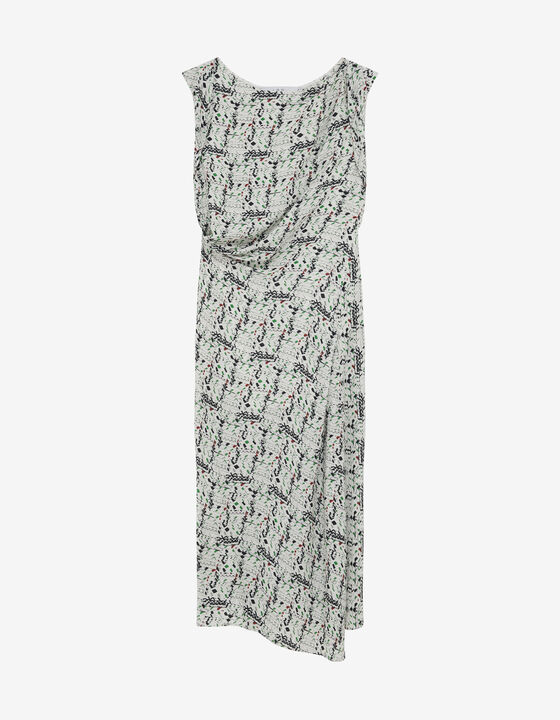 ROBE LONGUE EN SOIE IMPRIM&Eacute;E