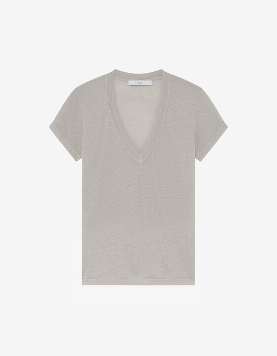 V-NECK LINEN T-SHIRT