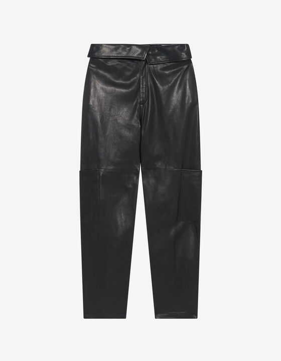 HIGH-RISE LEATHER PANTS