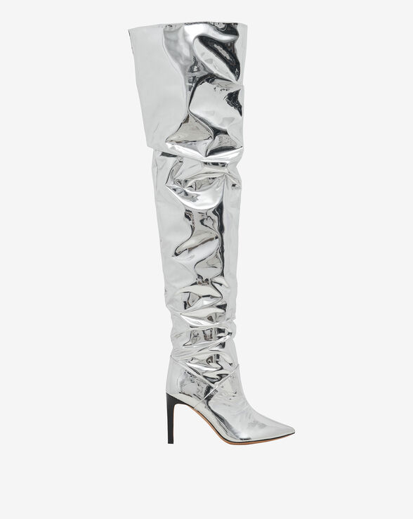 EVA MIRROR THIGH-HIGH BOOTS