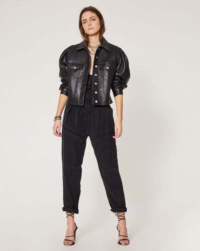 Iro Ormos Leather Trucker Jacket In Black