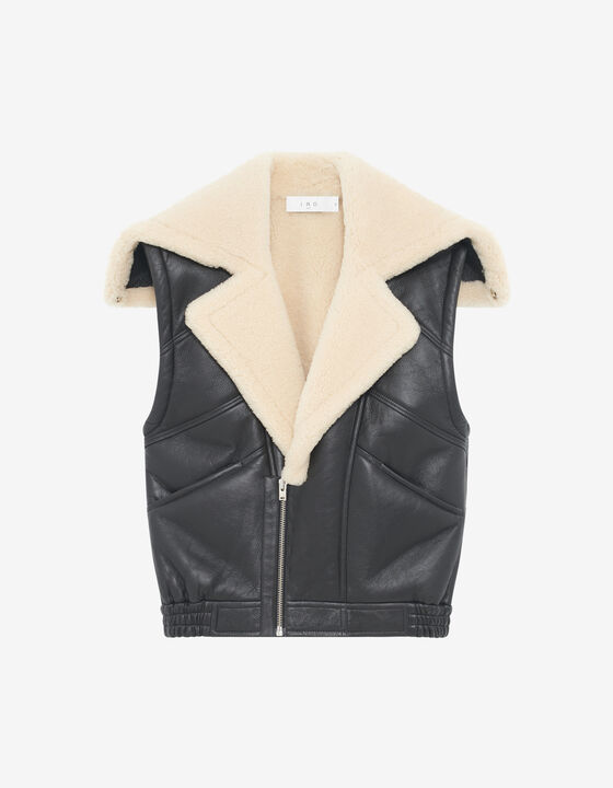 SLEEVELESS LEATHER JACKET