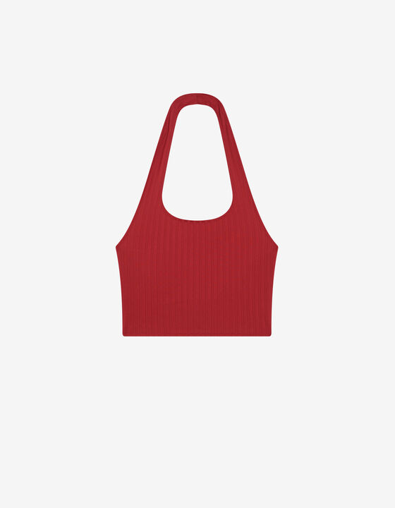RIBBED OPEN BACK CROP TOP