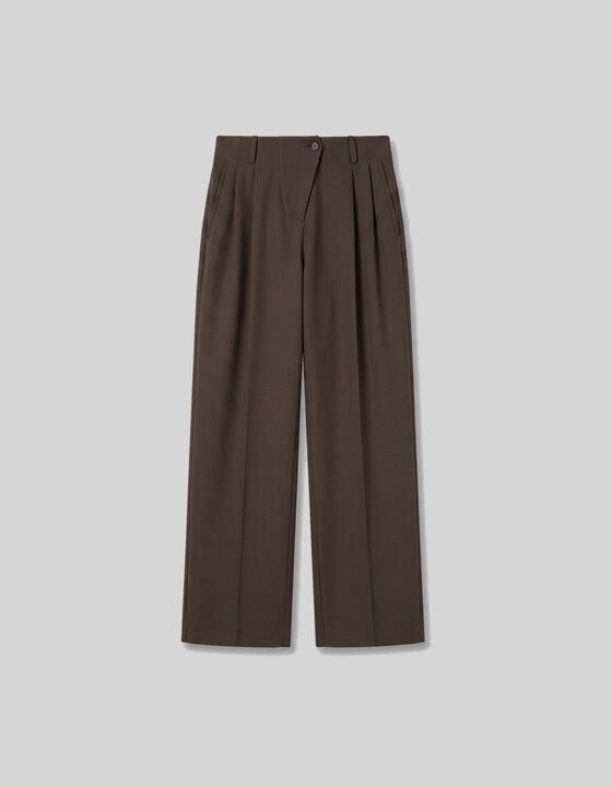 WIDE-LEG PLEATED TROUSERS