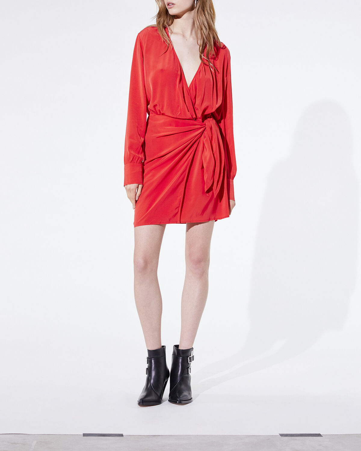 ophie dress coral fluo by iro paris coshio online shop