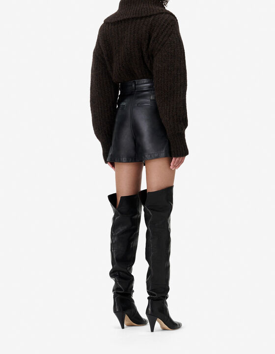 HIGH-WAISTED LEATHER SHORTS