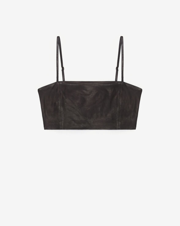 BRASSIÈRE EN CUIR À BRETELLES DAVINA