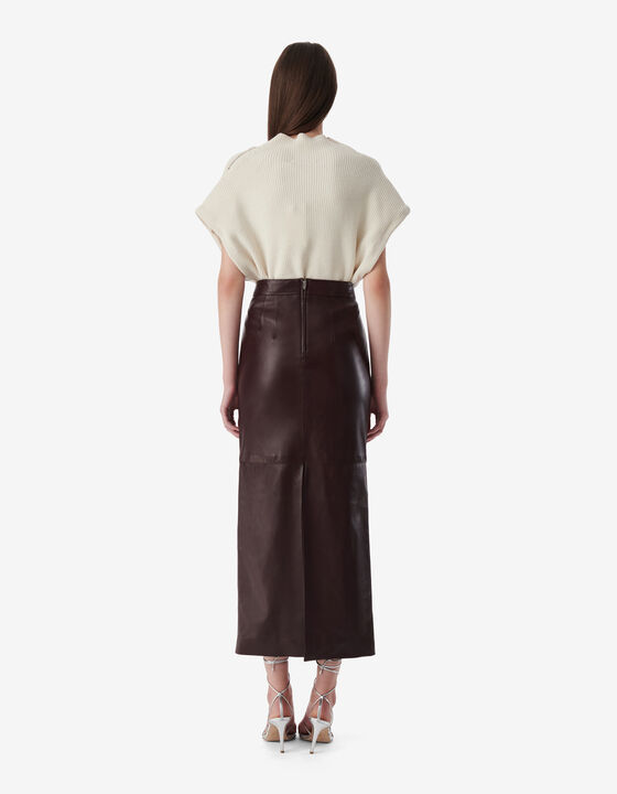 LONG LEATHER SKIRT