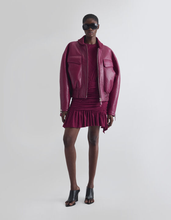 BOMBER OVERSIZE EN CUIR