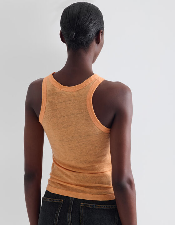 FITTED LINEN TANK TOP