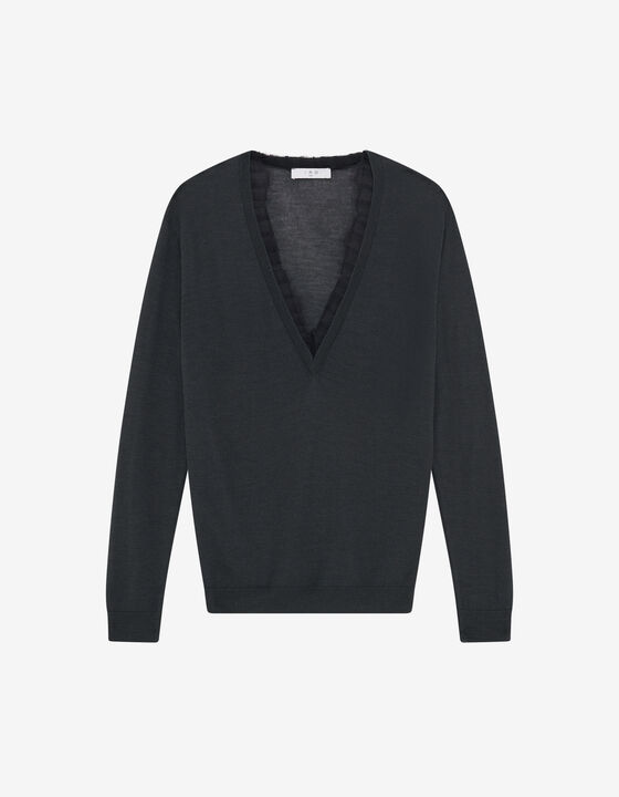 LACE V-NECK SWEATER