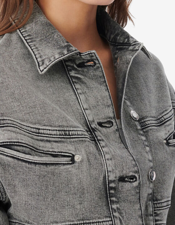 FADED DENIM SHIRT DRESS