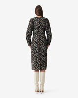 IRO FALL WINTER 24 COLLECTION | AURELIE DRAPED PYTHON PRINT DRESS