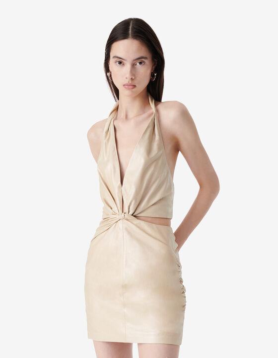 HALTER LEATHER DRESS