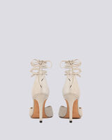 MIFAL SUEDE POINTED TOE ANKLE TIE PUMPS image number null