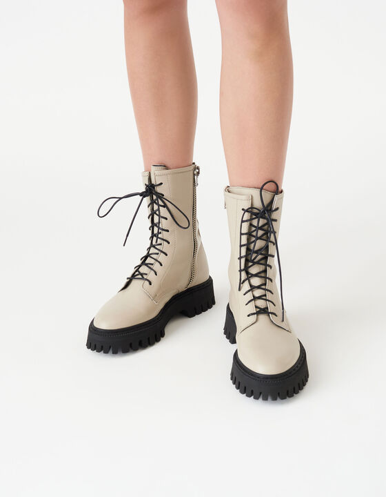 KOSMIC LACE-UP LEATHER BOOTS