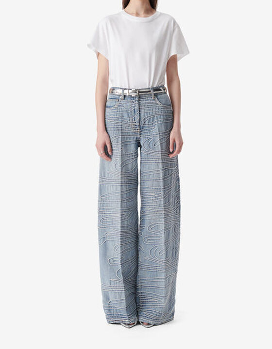 EMBROIDERED DENIM PANTS