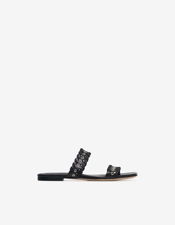 FLAT LEATHER MULES