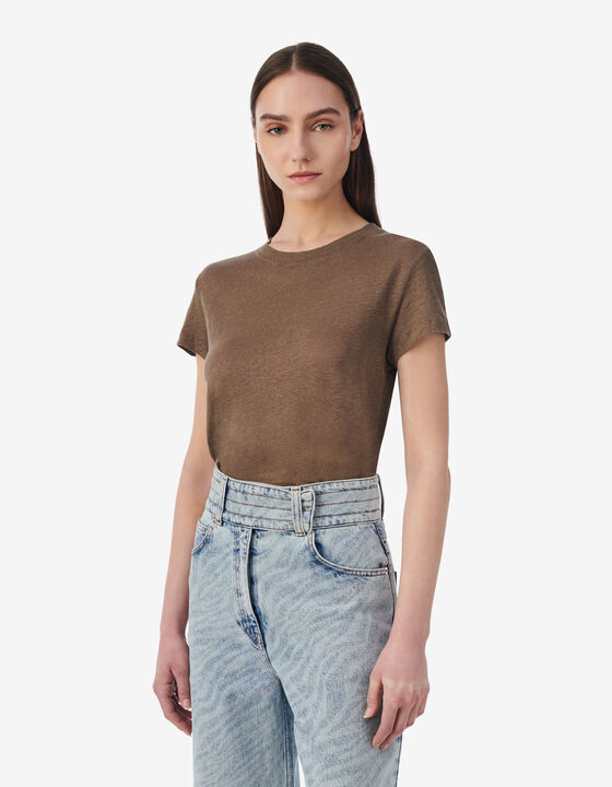 ROUND-NECK LINEN T-SHIRT