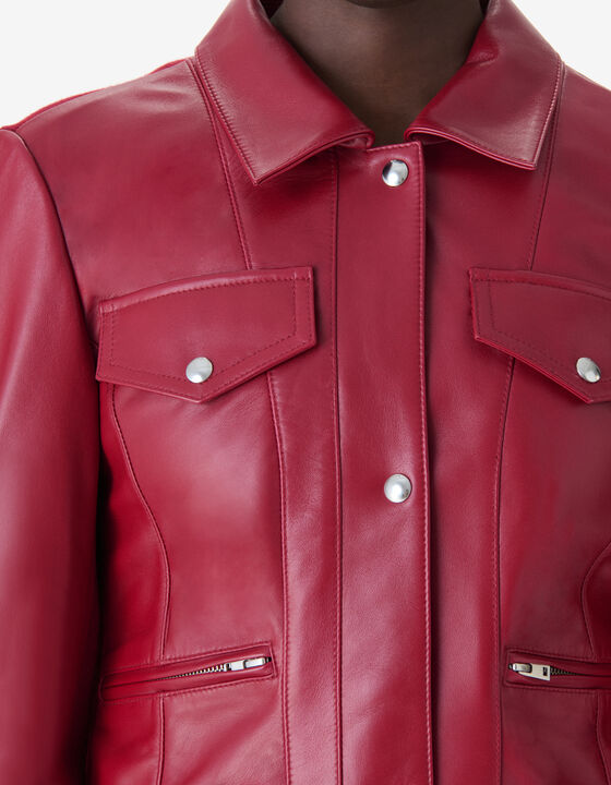 SHORT DUAL-MATERIAL LEATHER JACKET