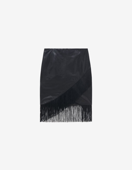 FRINGED LEATHER SKIRT