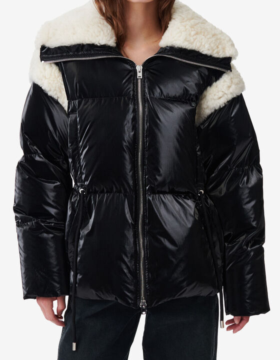 PATENT NYLON DOWN JACKET