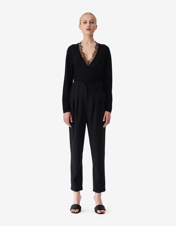 PULL COL V EN DENTELLE