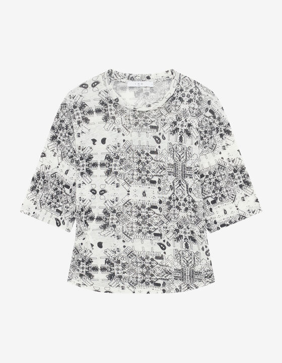 PATTERN ROUND-NECK T-SHIRT