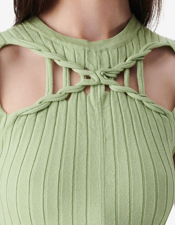 RIBBED ROUND-NECK TOP