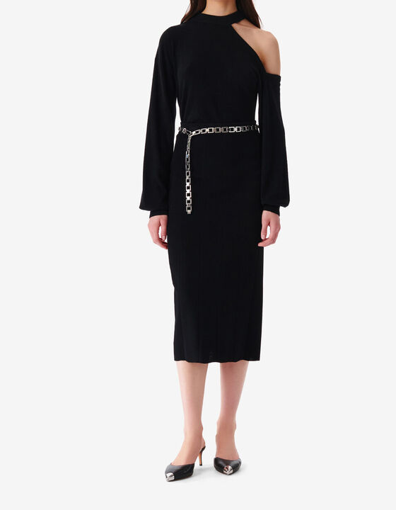ASYMMETRICAL CUT-OUT SWEATER