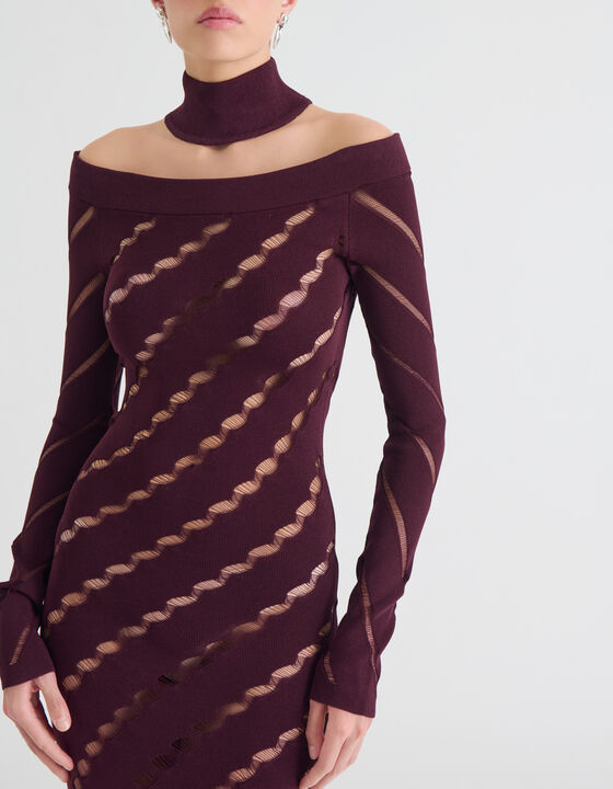 OPENWORK DRESS WITH BARED SHOULDERS