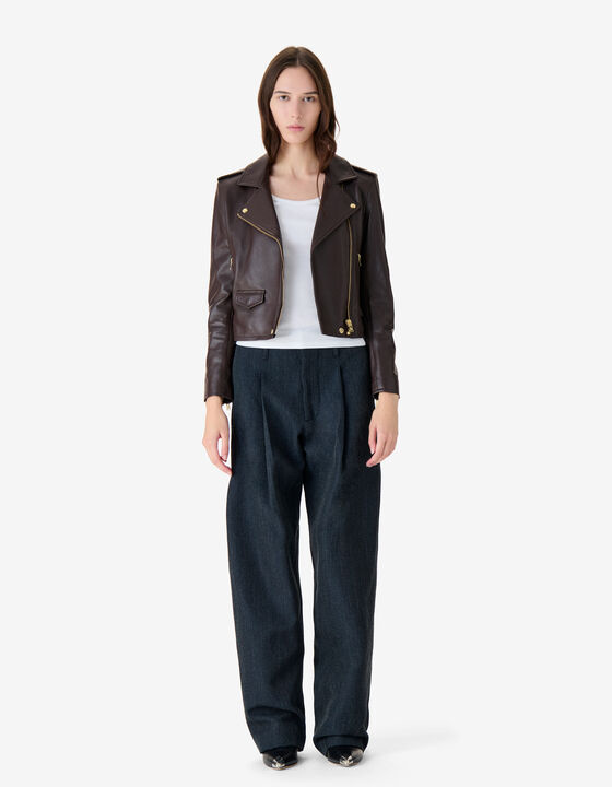 LEATHER BIKER JACKET